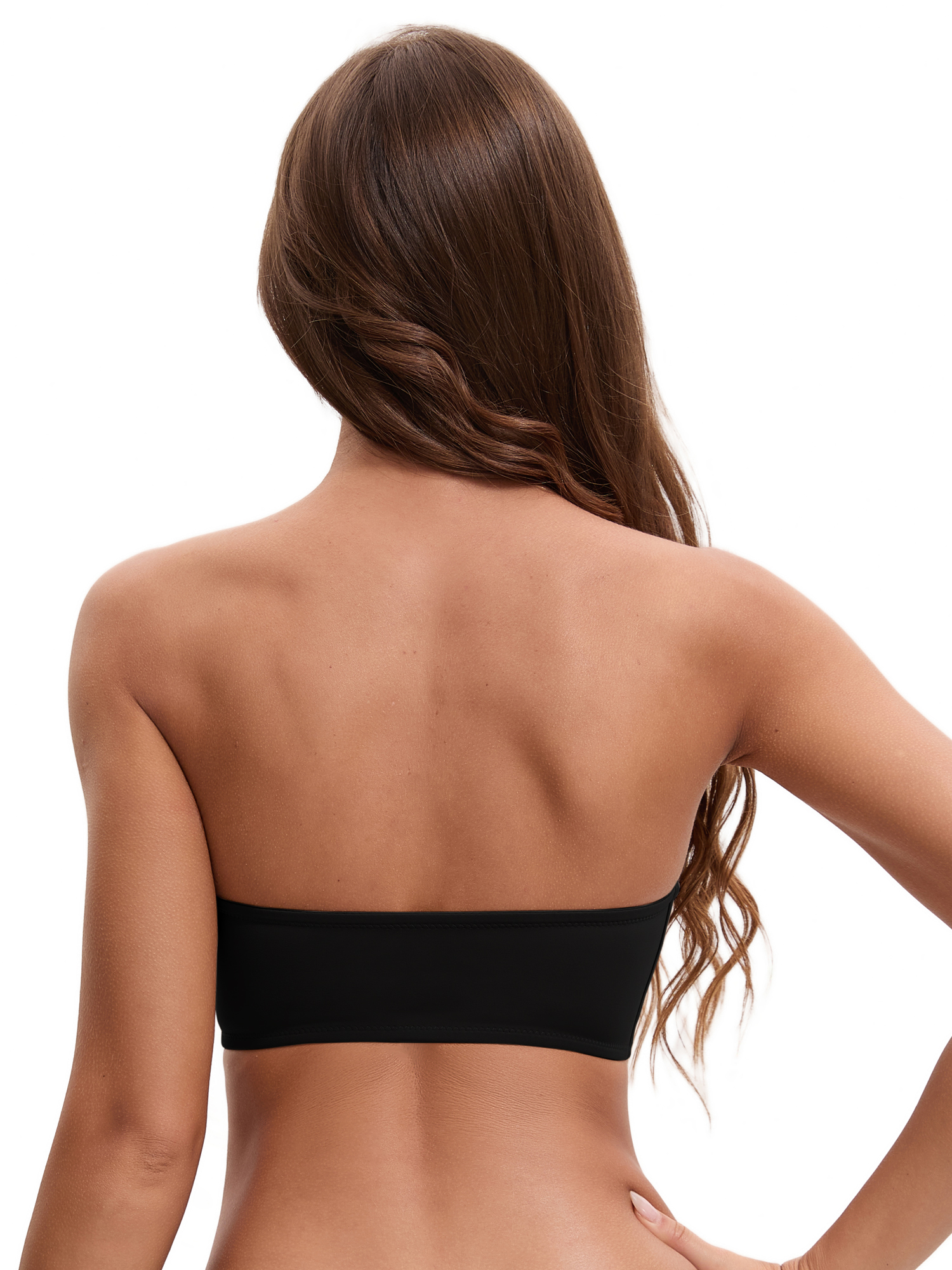 Unique Bargains Women's Strapless Wirefree Bandeau Bras XL Black