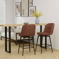 thumbnail image 2 of Costway 27 Inch Swivel Bar Stool Set of 2 with Padded Seat Metal Legs & Footrest, 2 of 9