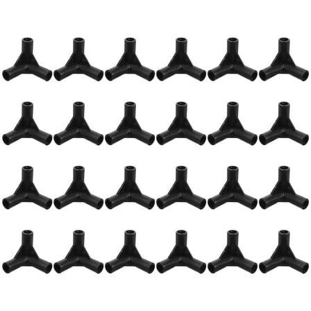 Soimiss 24Pcs Black Pe Plastic Canopy Tent Replacement Parts Durable Tent Frame Fittings for Daily Use