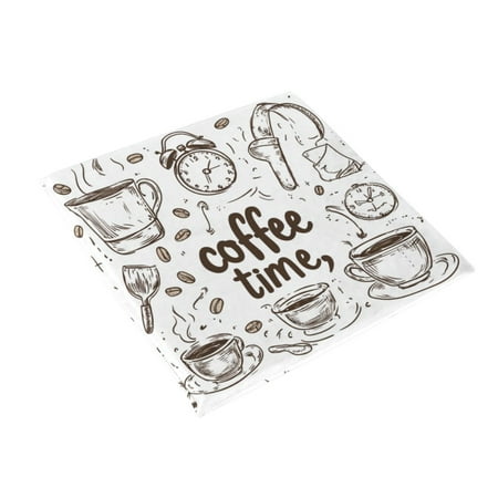 

Seating Cushion，Coffee Time Now 15.7 ×15.7 Double-sided Printed Velvet Cushion Cover Square memory foam cushion for all seasons.