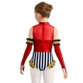 thumbnail image 2 of Mufeng Kids Girls Drum Band Outfits Trapeze Showman Pretend Play Outfit Sparkle Sequins Dance Bodysuit Red 8, 2 of 7