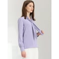 thumbnail image 3 of DARING DIVA Work Office Blouse Pleated Top Shirt S Light Purple, 3 of 6
