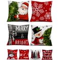thumbnail image 1 of Juego de 4 fundas de almohada navideñas Multiwins, 16 x 16 pulgadas, de doble cara, 1 of 8