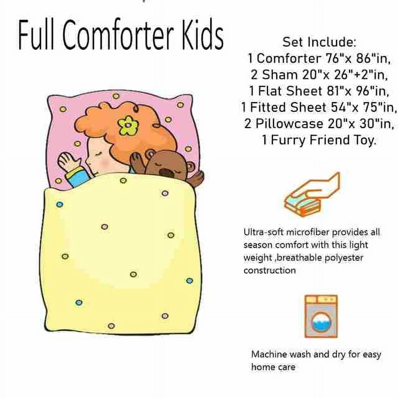 Unicorn Rainbow 8-Piece Comforter Set, Full, Pink complete bed in a bag set girl's boy's room decor