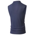 thumbnail image 4 of XFeng Men's Ribbed Sleeveless Henley Tank Top, Stand Collar Casual Muscle Shirt, 4 of 7
