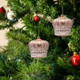 thumbnail image 5 of Christmas Ornaments Set, 2 Pack Crown-Shaped Decorative Hanging Balls for Holiday Tree and Home Décor, Glitter Silver and Rose Gold Christmas Decorations (Luxury Festive Design), 5 of 6