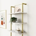thumbnail image 2 of Nathan James Theo 6-Shelf Tall Bookcase Wall Mount Bookshelf White Wood with Gold Brass Metal Frame White/Gold, 2 of 8