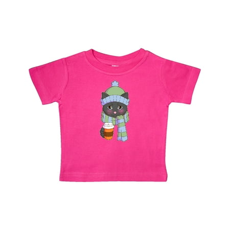 

Inktastic Cute Black Cat in Scarf and Hat Gift Baby Boy or Baby Girl T-Shirt