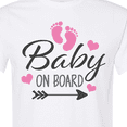 thumbnail image 4 of Inktastic Baby on Board with Arrow Pink Footprints and Hearts T-Shirt, 4 of 5