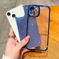 thumbnail image 3 of Compatible for iPhone 14 Luxury Glitter Plating Clear Case, Cute Bling Sparkly Shiny Case for Women Girls Soft TPU Shockproof Camera Protective Back Cover Electroplated Case - Blue, 3 of 11
