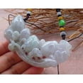 thumbnail image 4 of Certified Hand Carved Lavender Green Natural Myanmar Burma A Jade jadeite Monkey Peach Pendant Necklace, 4 of 8