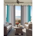 thumbnail image 4 of Turquoise White Grey Blackout Curtains 96 Inches Length, Gradient Country Minimalist Color Window Treatment Thermal Insulated Drapes for Bedroom Living Room 2 Panels 104x96 Inches, 4 of 8