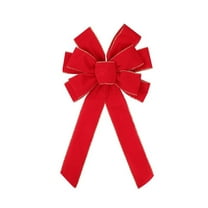 LanSuare Red Christmas Bows Outdoor Decorations, 11”x20” Large Christmas Tree Topper Bow, Velvet Wreath Bow with Glitter Gold Edge for Xmas, Home Front Door Decor