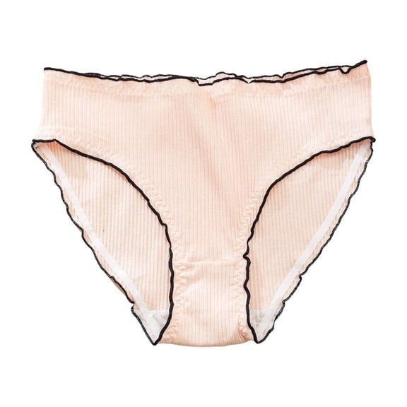 CHUMUD Cotton Plus Size Underwear for Women Mid Low Waisted Full Coverage Stretch Briefs High Cut Ribbed Breathable Soft Solid Panties