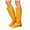 Yellow, variant on Knee High Riding Boots for Women Block Low Heel Wide Calf Slip On Knee Length Winter Fall Booties