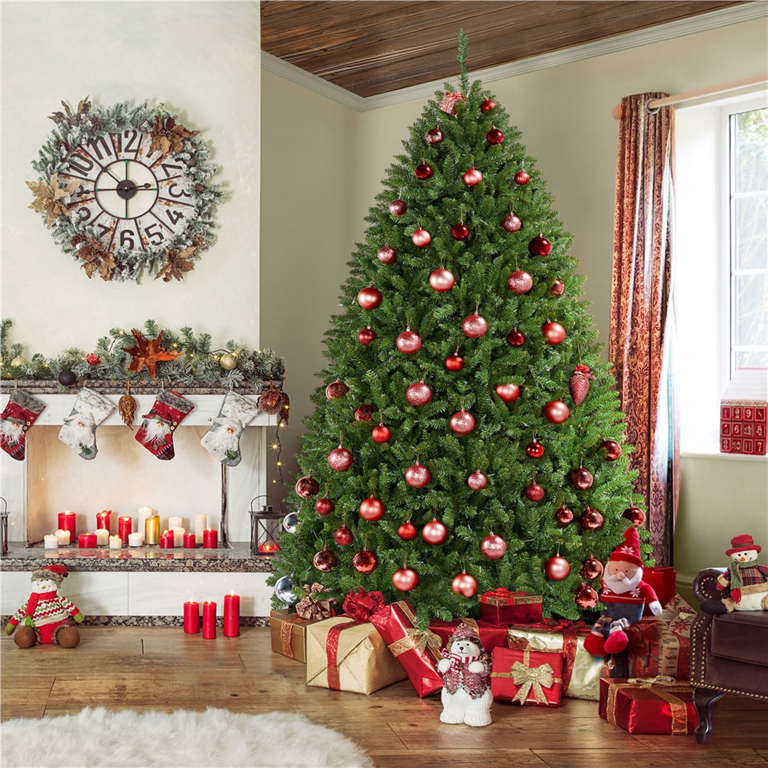 Alden Design 6FT Ultra-Thick Artificial Christmas Tree with Foldable Stand and 1614 Tips,Green