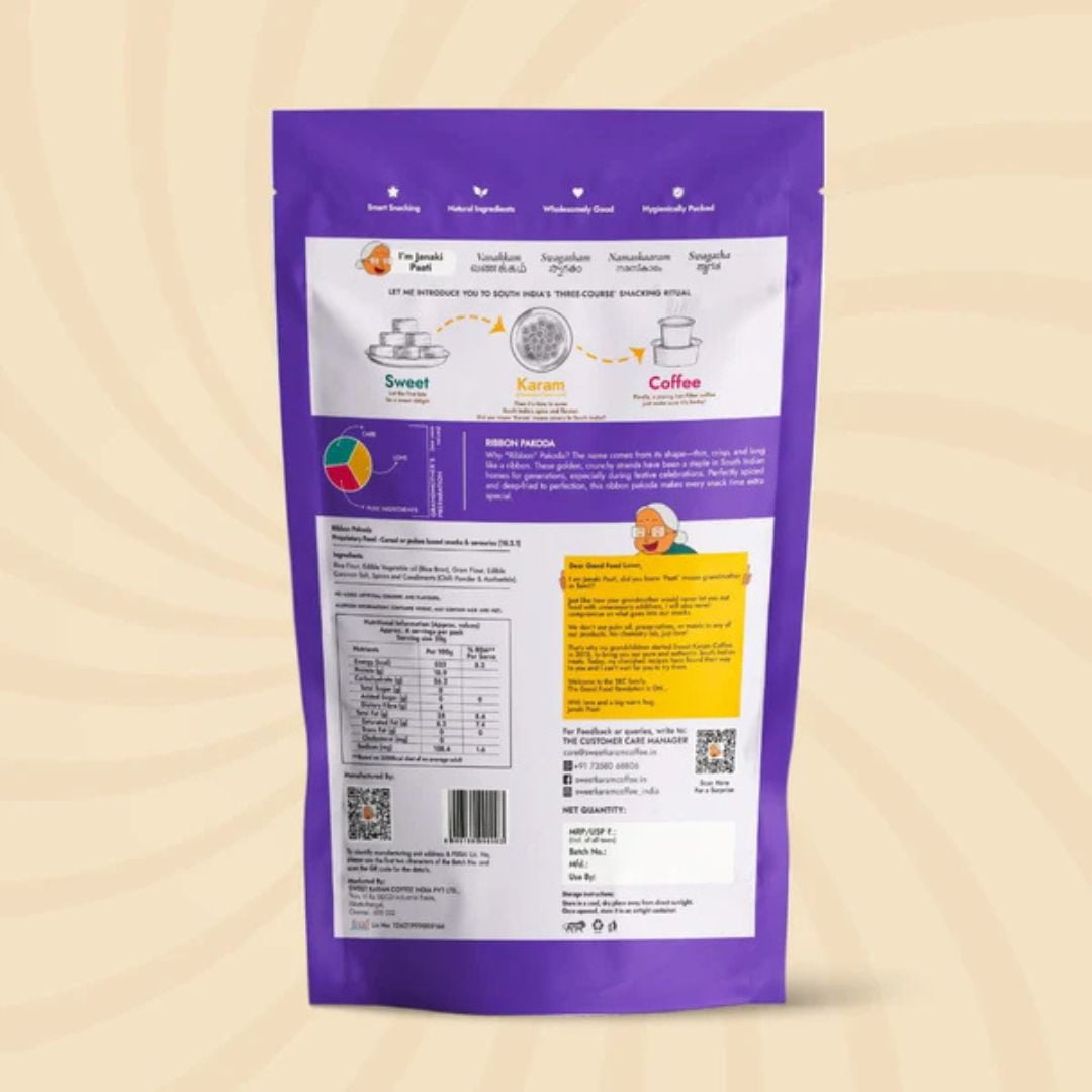 Shastha SKC Crunchy & Savory Ribbon Pakoda - Pack of 3 , 180gm