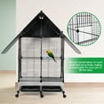 thumbnail image 4 of golytefs Bird Cage with Rolling Stand Bird Villa for Medium & Large Birds (Black), 4 of 9