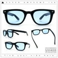 thumbnail image 2 of Gentlemans Hipster Bevel Horn Rim Plastic Fashion Hustler Sunglasses Black - Blue, 2 of 8