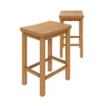 thumbnail image 3 of Now Furniture 24" Counter Stool, Set of 2 Wooden Backless Bar Height Kitchen Stool, Pecan, 3 of 8
