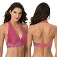 thumbnail image 5 of Curve Muse Plunge Bralette with Floral Lace-2pack-NUDE,HPINK-XL, 5 of 7
