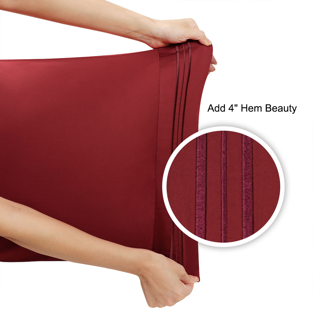 Luxury Pillowcase Set Of 4 - Super Soft Hotel Quality - Burgundy King