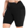 Nuoqisi Women's Plus Size Quick-Dry Stretch Yoga Shorts Base Layer Pocket Fitness Sport Bottoms - Performance Training Shorts for Active Comfort