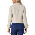 thumbnail image 3 of ABRIGO CORTO DE MUJER PEACOAT CON CUELLO CAÍDO Y CIERRE DE BOTONES BEIGE XL, 3 of 6