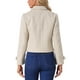 thumbnail image 3 of ABRIGO CORTO DE MUJER PEACOAT REFINADO CON CUELLO CAÍDO Y CIERRE DE BOTONES BEIGE TAMAÑO L, 3 of 6