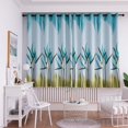thumbnail image 4 of Cortina Deco Lily Printing Ventana Persianas Sala de estar opacas (Azul) Likrtyny Libre de BPA, 4 of 9