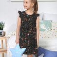 Girls Nightgowns Glitter galaxy sky night black starry Flutter