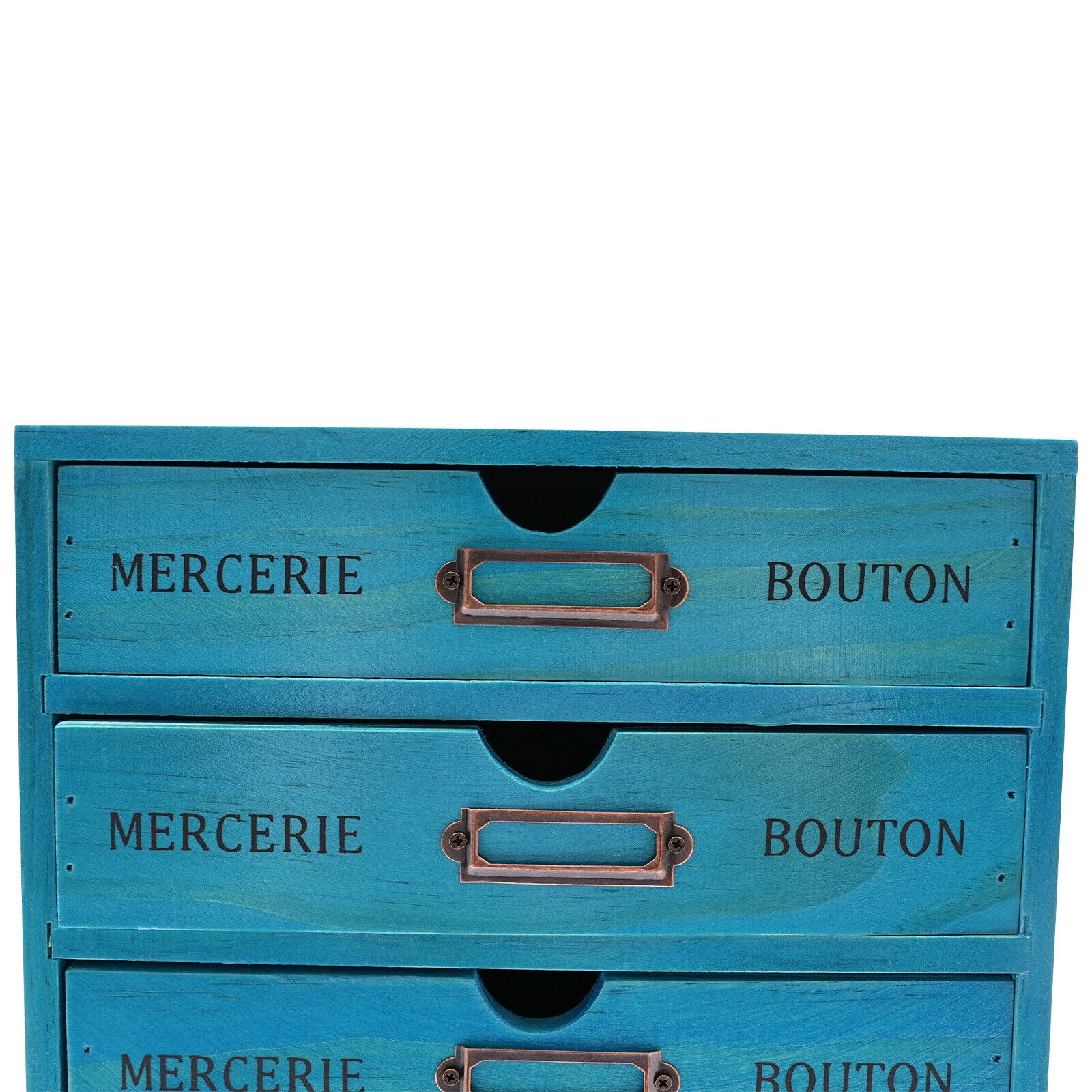 Desk Organizer Box, 5-Tier File Drawer Organizer 5 Drawers Blue Vintage 5-Tier Drawer Cabinet, U-shaped Holes