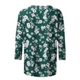 thumbnail image 5 of Jsaierl Women's 3/4 Sleeve Tops Summer Crew Neck Shirts Boho Print Ladies Blouses Going Out Holiday T-shirts Top S-5XL, 5 of 6