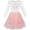 White, variant on Girls Dress Long Sleeve Crown Ribbon Birthday Princess Pink Dress 4