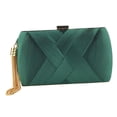 thumbnail image 3 of Yunhgft Satin Evening Clutch Dark Green Dark Green 20x8x12cm, 3 of 6