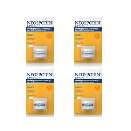 4 Pack Neosporin Lip Health Overnight Renewal Therapy 0.27 oz Each