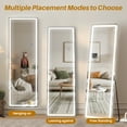 thumbnail image 4 of 64"x21" Floor Mirror with LED Light, Full Length Mirror with Stand, Hanging Mirror Wall Mounted Mirror with Dimming & 3 Color Lighting, 4 of 9