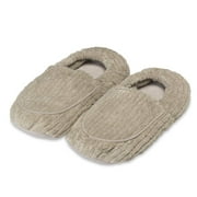 Intelex Warmies Microwavable French Lavender Scented Spa Therapy Slippers, Warm Gray