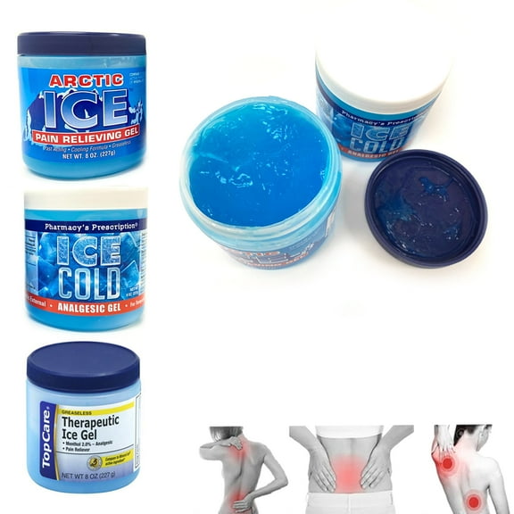 Ice Analgesic Gel Menthol Muscle Rub Pain Relief Cream 8 Oz Jar Sore Strained