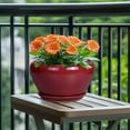thumbnail image 4 of 10 Inch Ceramic Planter Pot, Ceramic Plant Pot for Indoor Outdoor Plants, Large Flower Pot with Drainage Hole and Saucer, Blue, 4 of 7