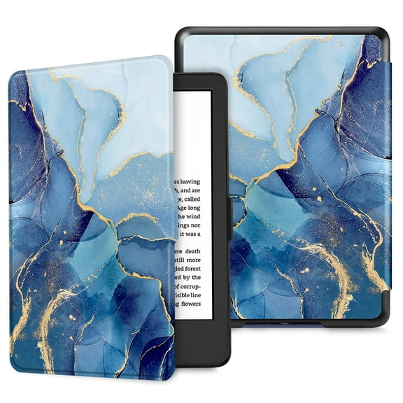 Fintie Slim Case for 6" All-New Kindle (11th Generation-2024/2022 Release) - Lightweight Premium PU Leather Case with Auto Sleep&Wake, Ocean Marble