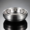 thumbnail image 4 of Double Thick Metal Rice Cereal Bowls 304 Stainless Steel Bowl Double Walled Ice Cream Soup Bowls Heat Insulated Mixing Bowl, 4 of 9