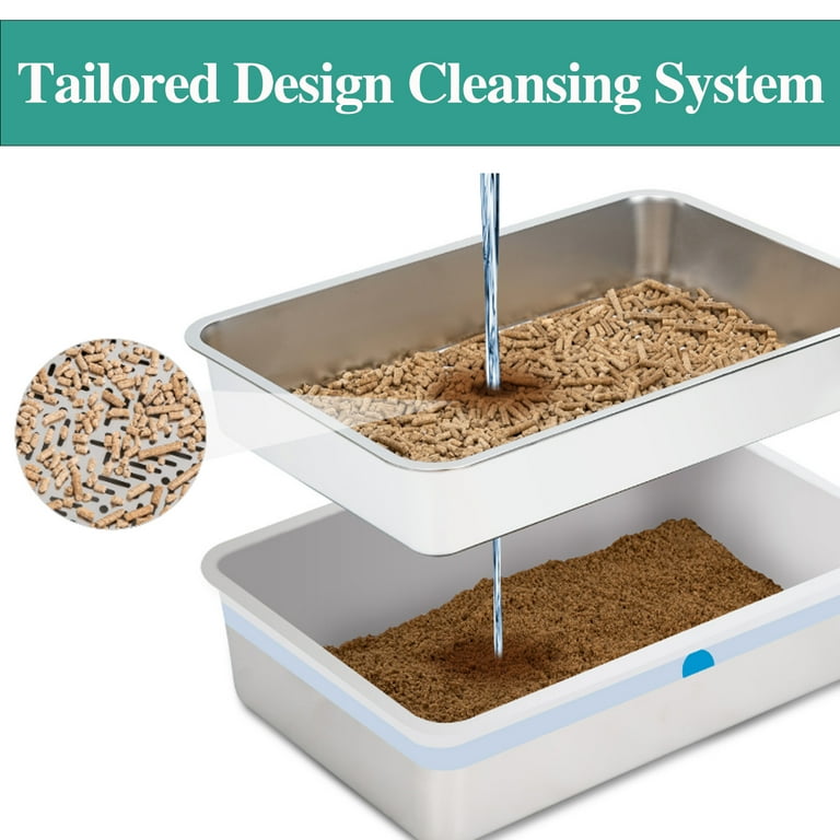 Stainless Steel Wood Pellet Cat Litter Box Litter Box Enclosure