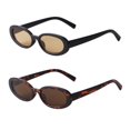 thumbnail image 1 of Gafas de sol ovaladas Laurinny para mujer retro años 90 negras, naranjas y marrones, 1 of 9
