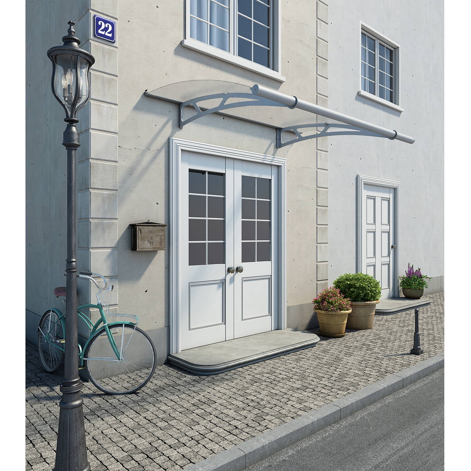 Palram Aquila XL 2050 Door Awning 80" x 55", Clear