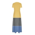 thumbnail image 4 of LOVZFMLL Robe Cheville à Manches Courtes Imprimée à Col Rond pour Femme Jaune P, 4 of 4
