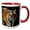Red/White, variant on 3drose, a Tiger on Black Background Contrast Animal Tigers, 11oz Two-tone Green Mug