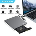 thumbnail image 2 of Unidad de DVD externa, grabadora de DVD, lector de disco externo USB-C para Mac con 2 ranuras USB y TF/SD, reproductor de DVD externo para Apple Laptop MacBook Windows 11 10 PC Linux OS, 2 of 5