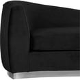 thumbnail image 4 of Maklaine Contemporary Upholstered Black Velvet Chaise with Stainless Steel Base, 4 of 8
