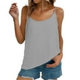 thumbnail image 2 of Tittly Tank Top for Women Womens Loose Tank Tops Summer Tops for Women Cotton Linen Camisole Tops For Women Spaghetti Strap Fit Tank Top Summer 2025 Sleeveless Shirts Gray, 2 of 9